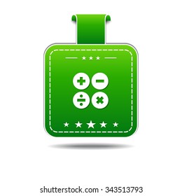 Mathematical Sign Green Vector Icon Design