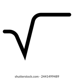 Mathematical sign square root square root icon for calculations