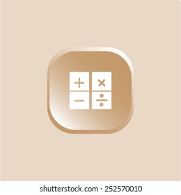 Mathematical Sign Vector Icon Button