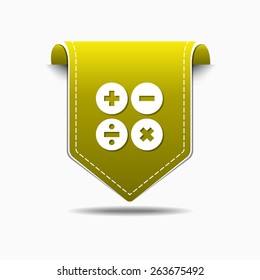 Mathematical Sign Yellow Vector Icon Design