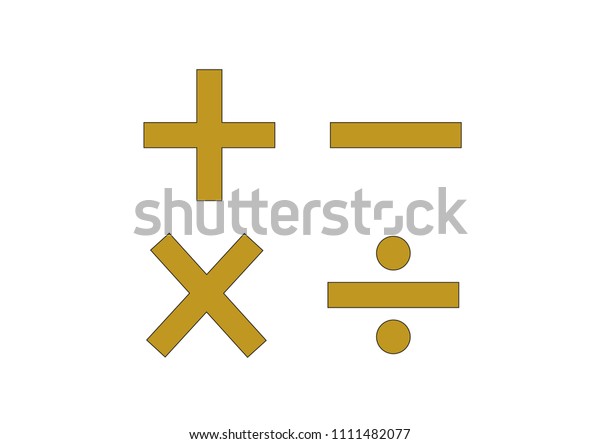 mathematical signs icon, Add Subtract Divide and\
Multiply Symbols.
