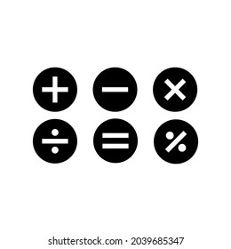 Icono de signos matemáticos para el diseño web. Icono de signos matemáticos sobre fondo blanco. Vector simple.