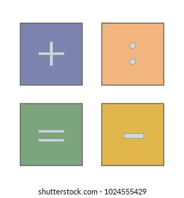 Mathematical signs. a plus. minus. division. smooth