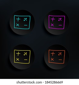 Mathematical signs sketch dark badge color set icon. Simple thin line, outline vector of education icons for ui and ux, website or mobile application