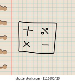 mathematical signs sketch icon. Element of education icon for mobile concept and web apps. Outline mathematical signs sketch icon can be used for web and mobile on school notebook