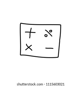 mathematical signs sketch icon. Element of education icon for mobile concept and web apps. Outline mathematical signs sketch icon can be used for web and mobile on white background
