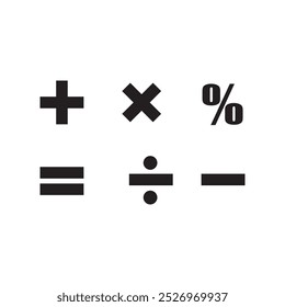 Vetor de sinais matemáticos, ilustração de sinais matemáticos diferentes para web e app.eps