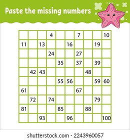 Mathematical square maze. Game for kids. Number labyrinth. Education worksheet. Activity page. Puzzle for children. cartoon characters. Vector illustration.