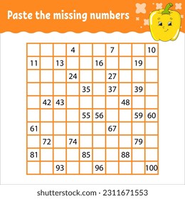 Mathematical square maze. Game for kids. Number labyrinth. Education worksheet. Activity page. Puzzle for children. cartoon characters. Vector illustration.