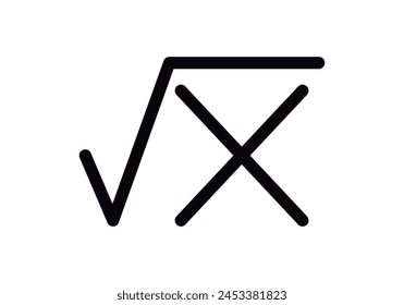 Mathematical square roots black icon