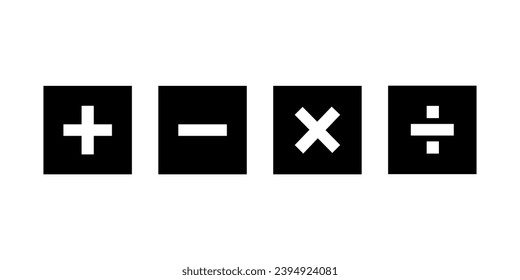 Mathematical symbol brush. Plus, minus, multiplication, division and equal hand painted. Scientific resources for teachers and students.