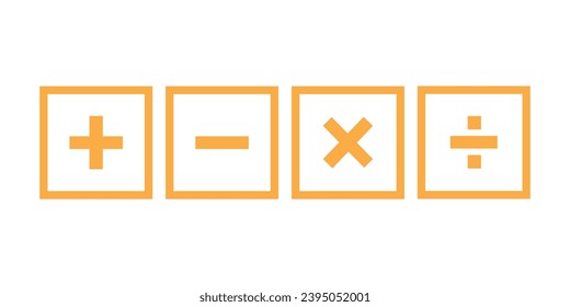 Mathematical symbol brush. Plus, minus, multiplication, division and equal hand painted. Scientific resources for teachers and students.