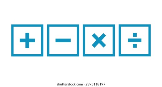 Mathematical symbol brush. Plus, minus, multiplication, division and equal hand painted. Scientific resources for teachers and students.