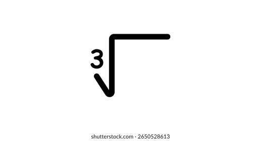 Símbolo Matemático. Símbolo Raiz Cubo em Matemática.