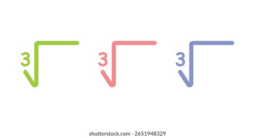 Símbolo Matemático. Símbolo Raiz Cubo em Matemática.