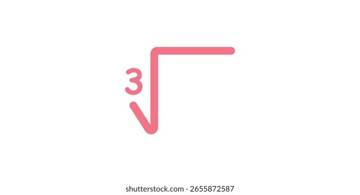 Símbolo Matemático. Símbolo Raiz Cubo em Matemática.