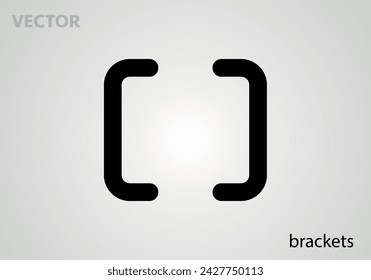 Mathematical symbol icon brackets, vector illustration