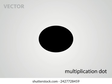 Mathematical symbol icon multiplication dot, vector illustration