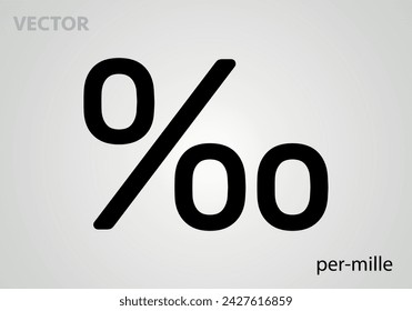 Mathematical symbol icon Per Mile, vector illustration