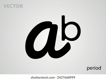 Mathematical symbol icon period, vector illustration