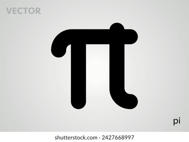 Icono de símbolo matemático pi, ilustración vectorial