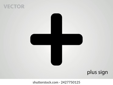 Mathematical symbol icon plus sign, vector illustration