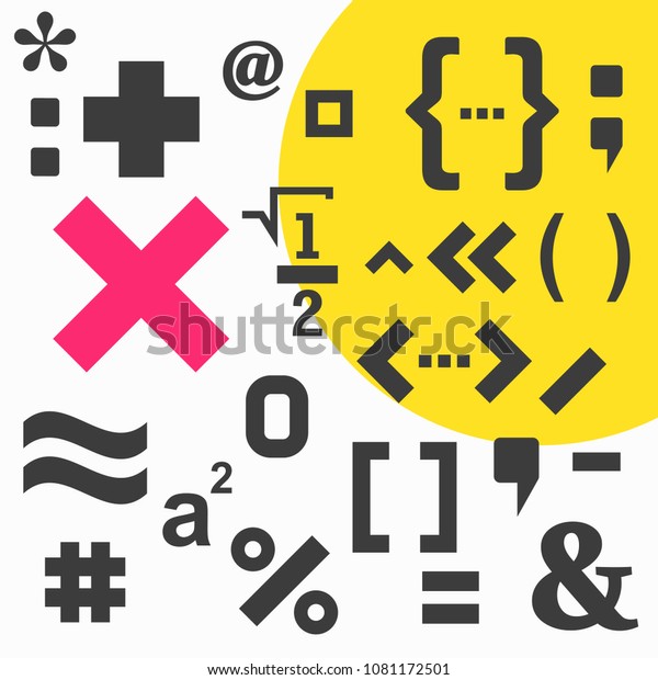 Mathematical symbol\
icon set on white\
background