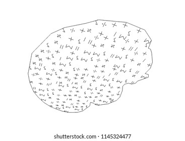 Mathematical symbol inside brain shape represent concept of brain calculation, Artificial intelligence calculation, robot efficiency, AI efficiency or can be use for education material.