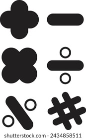 Mathematical symbol set isolated on a white background vector illustration