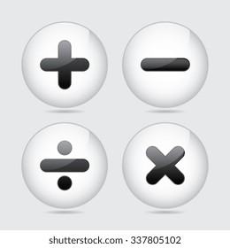 Mathematical Symbols Add Subtract Multiply and Divide Icons