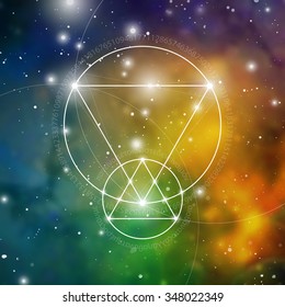 Mathematical symbols and digits in space. The formula of nature. Greek letters. There is no beginning and no end of the Universe, and no beginning and no end of the Life and the Bliss.