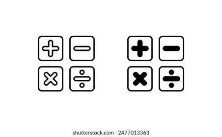 Mathematical Symbols icon design with white background stock illustration