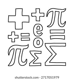 Símbolos matemáticos, símbolos matemáticos, signo matemático de contorno 