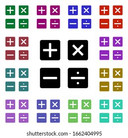 Mathematical symbols multi color style icon. Simple glyph, flat vector of web icons for ui and ux, website or mobile application