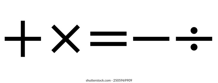 Mathematical symbols. Plus sign. Vector illustration. EPS 10