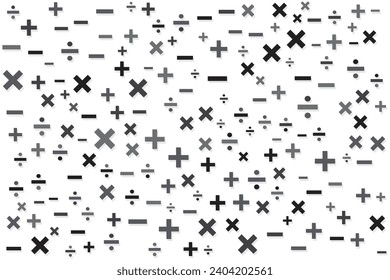 Mathematical symbols seamless pattern background
