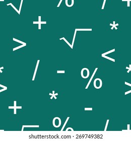 mathematical symbols seamless pattern, blackboard 