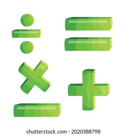 Mathematical symbols. Vector illustration in cartoon style.