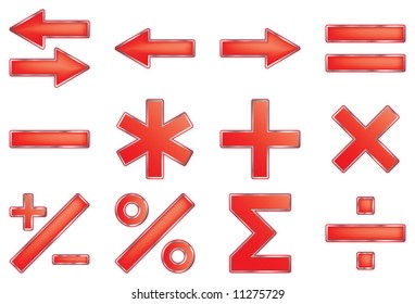 Mathematical symbols. Vector illustration. Isolated on white background.