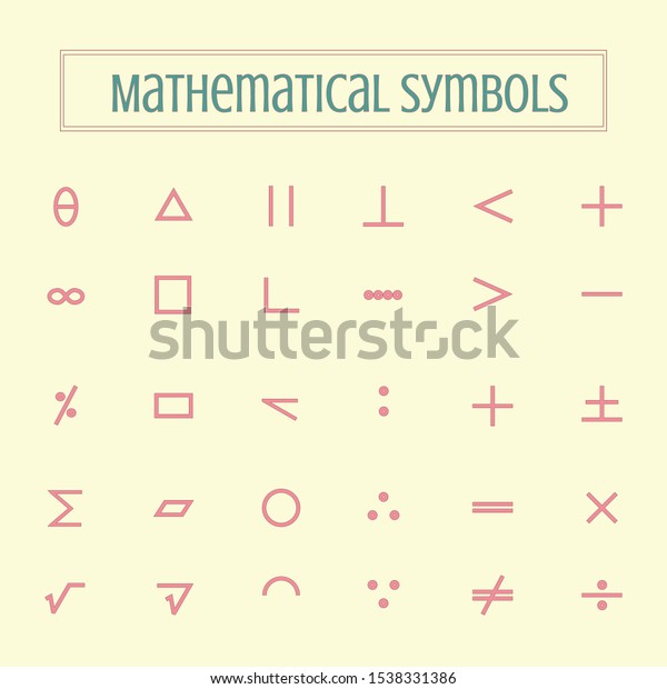 mathematical symbols wiht\
vector design 