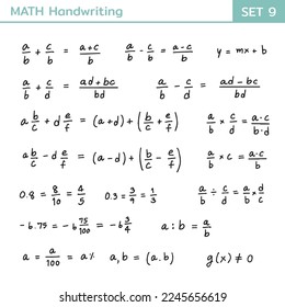 Handschriftset für Mathematische Theorie und mathematische Gleichungen 9