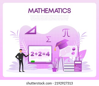 Mathematical theory formulas. Math school subject. Learning mathematics, idea.