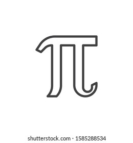 Mathematical value pi line icon. linear style sign for mobile concept and web design. Pi greek letter outline vector icon. Symbol, logo illustration. Vector graphics