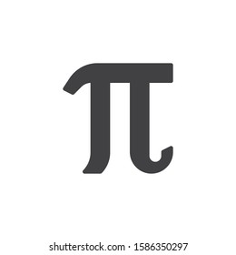 Mathematical value pi vector icon. filled flat sign for mobile concept and web design. Pi greek letter glyph icon. Symbol, logo illustration. Vector graphics