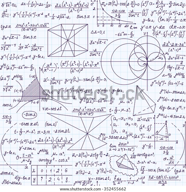 Mathematical Vector Endless Texture Formulas Calculations Stock Vector ...