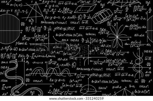 Mathematical Vector Seamless Pattern Calculations Plots Stock Vector ...