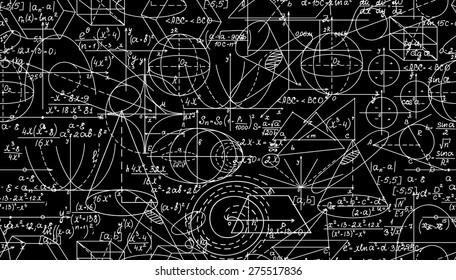 Mathematical vector seamless pattern with mathematical figures. You can use any color of background