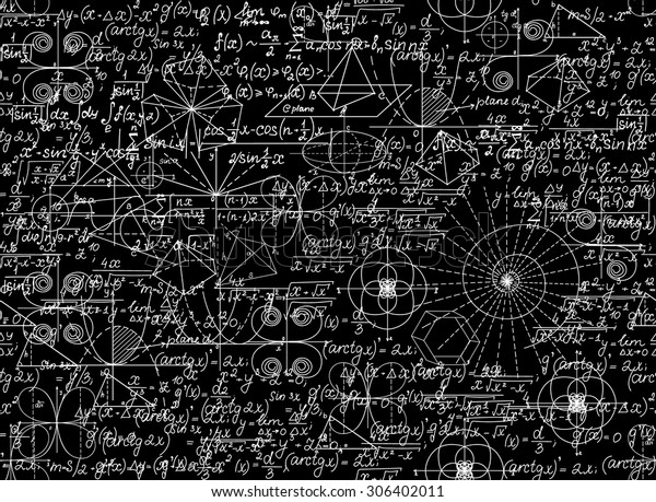 数学矢量无缝模式与数学数字和方程 您可以使用任何颜色的背景库存矢量图 免版税