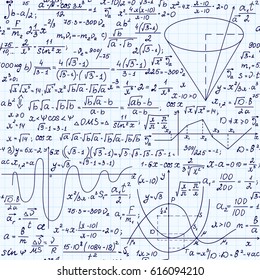 Mathematical Vector Seamless Pattern Formulas Plots Stock Vector ...