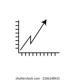 Mathematical vectorized graph representing company growth, vector illustration.